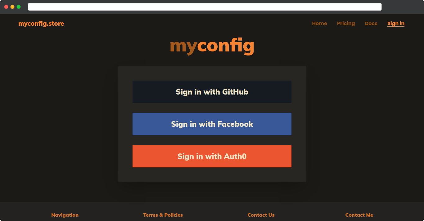 Sign In Page